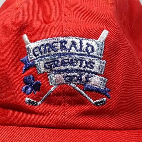 Emerald Greens Golf Course Red Ball Marker Adjustable Strapback Hat Cap - Picture 1 of 9